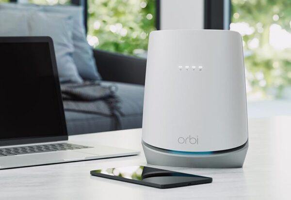 Orbi Tri-Band WiFi 6 Mesh Router 4.2Gbps, Built-in Cable Modem Router (Refurbished)